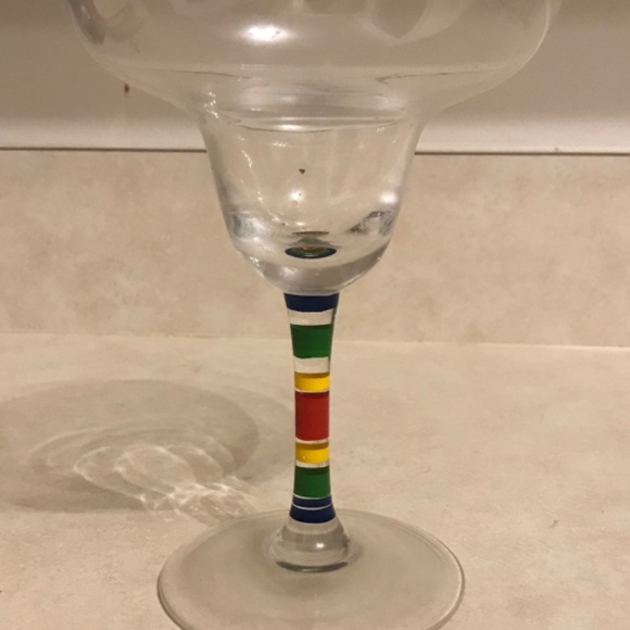 Pier 1 Cobalt Blue Swirl and Confetti Stripe Margarita Glasses (8) - Picture 6 of 6